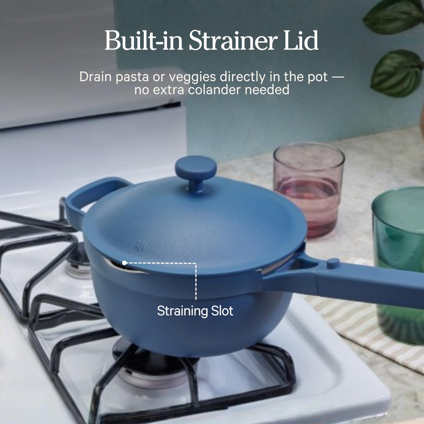 Our Place Mini Perfect Pot | 2.5 Qt Ceramic Pot with Lid & Spatula | Patented 8-in-1, PFAS-Free Nonstick, Non-Toxic Cookware | Induction & Oven-Safe up to 450°F | Char