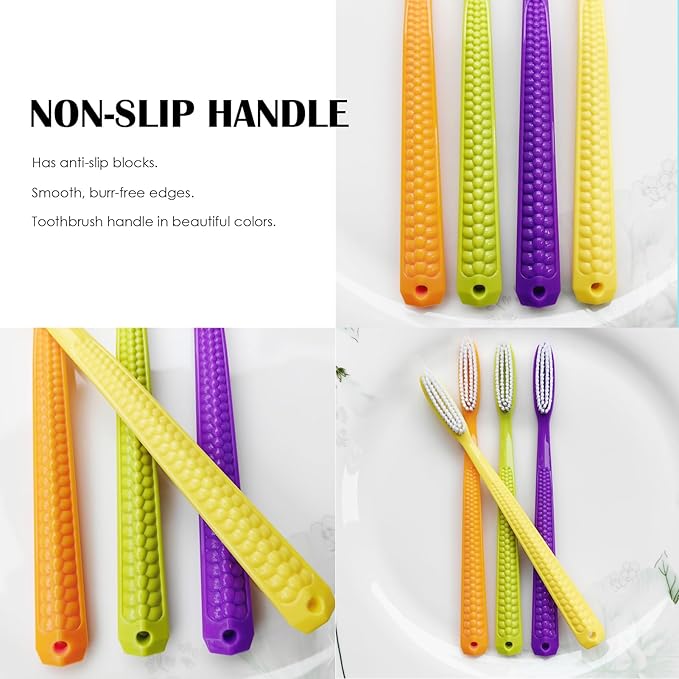 EasyHonor Huge Head, Big Giant Head Toothbrush, Hard & Firm bristles BPA Free for Proper Dental Care, White Hard Bristles.(8pcs)