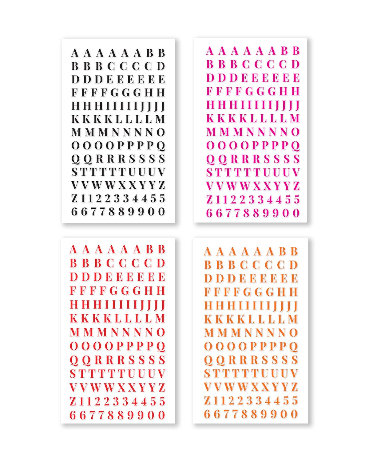 Rongrong Alphabet Collection Sticker Book for Planners, Journals, Scrapbooks – Letters in Multiple Fonts, Sizes & Styles – Perfect for Personalizing Tabs, Labels & Creative Projects - 25 Pages