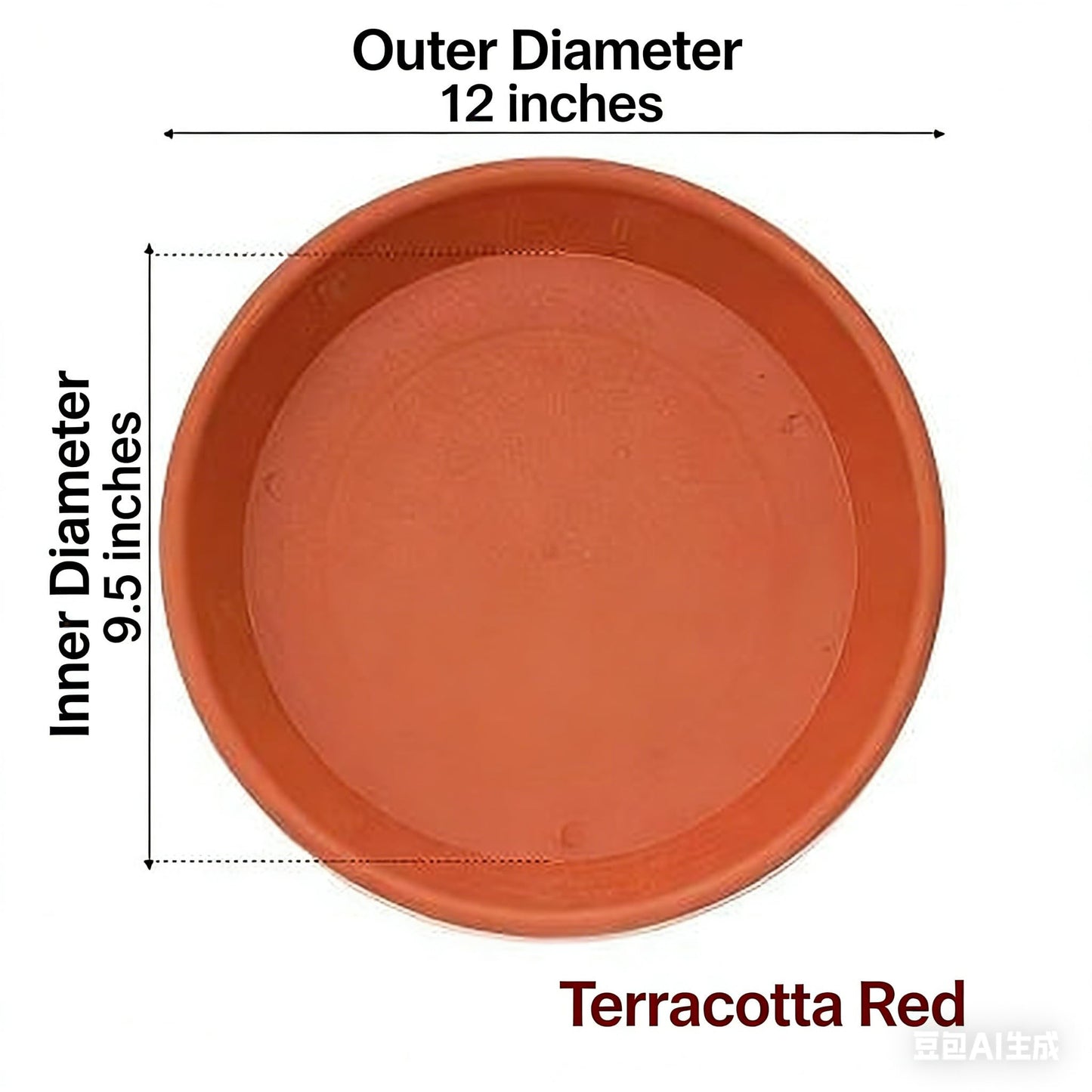 4 Pack of 12 inch Plant Saucers - Heavy Duty Plastic Plant Tray, Durable and Thicker Flower Pot Saucers for Indoors Outdoors Planters, Terracotta