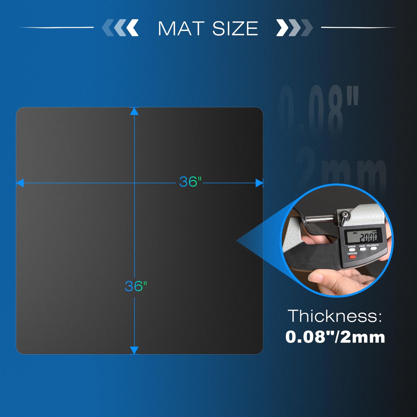 FUNMAT Chair Mat for Hardwood Floor, 36" x 36" Easy Glide Desk Chair Mat for Rolling Chair, Anti-Slip Floor Protector Computer Desk Mat, Vinyl Floor Mat for Gaming Room Home Office, Black