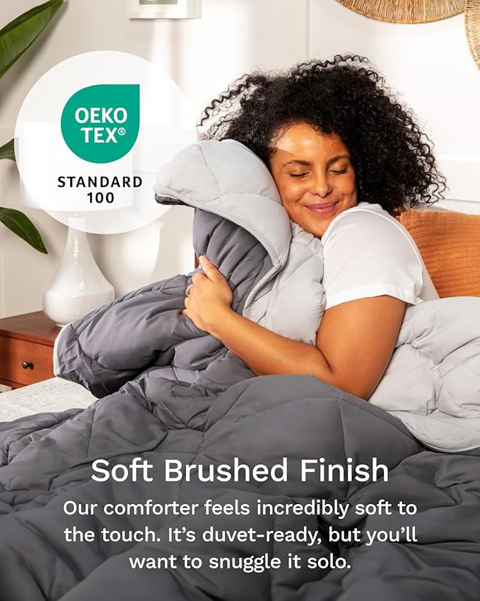 ViscoSoft All Seasons Twin/Twin XL Down Alternative Reversible Quilted Comforter - Breathable Twin Extra Long Premium Soft Microfiber, Gray