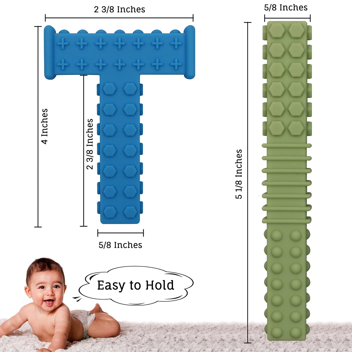 Sensory Chewy Toys for Autistic Children, 5 Pack Chew Sticks for Kids with Autism, ADHD, SPD, Chewies with Special Needs, Silicone Tubes Teething Toys for Babies