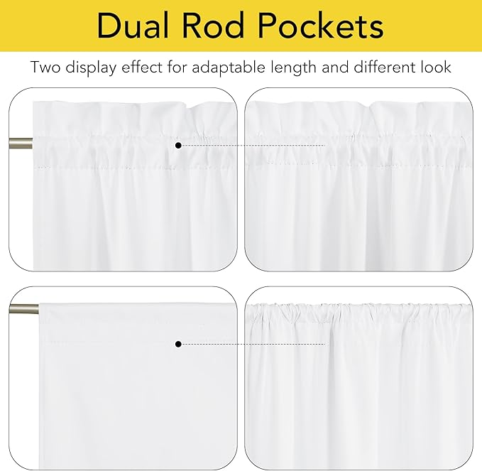 NICETOWN 100% Blackout Curtains for French Front Door, White Thermal Insulated Privacy Door Curtains and Drapes Blinds for Sightseeing and Window Decor, W25 x L50 inch, 1 Panel