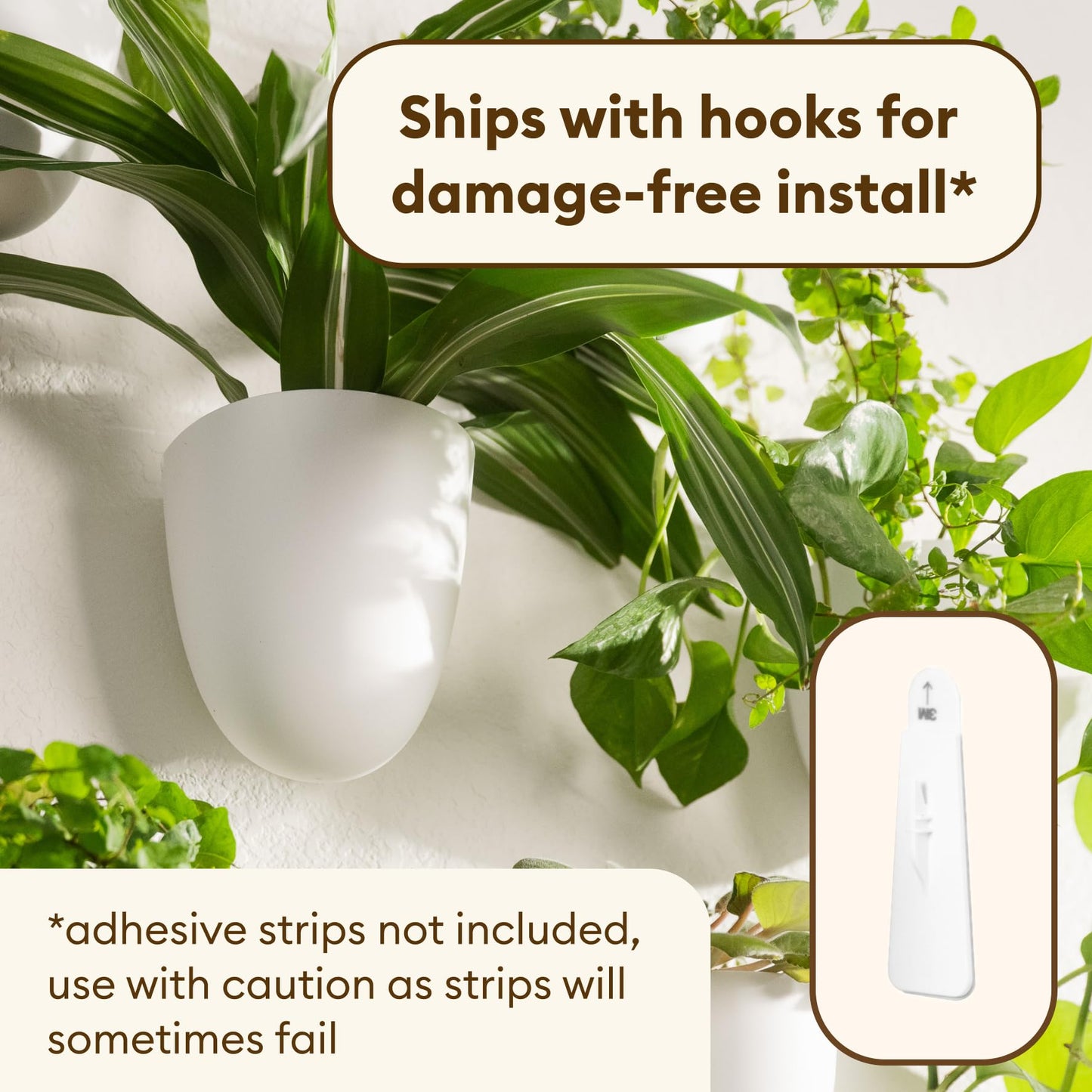 PlantPod Classic - Self-Watering Wall Planters (6, White) - Easy to Water and Install - Lightweight - Design Your Own Vertical Garden - Wall Planters for Indoor Plants
