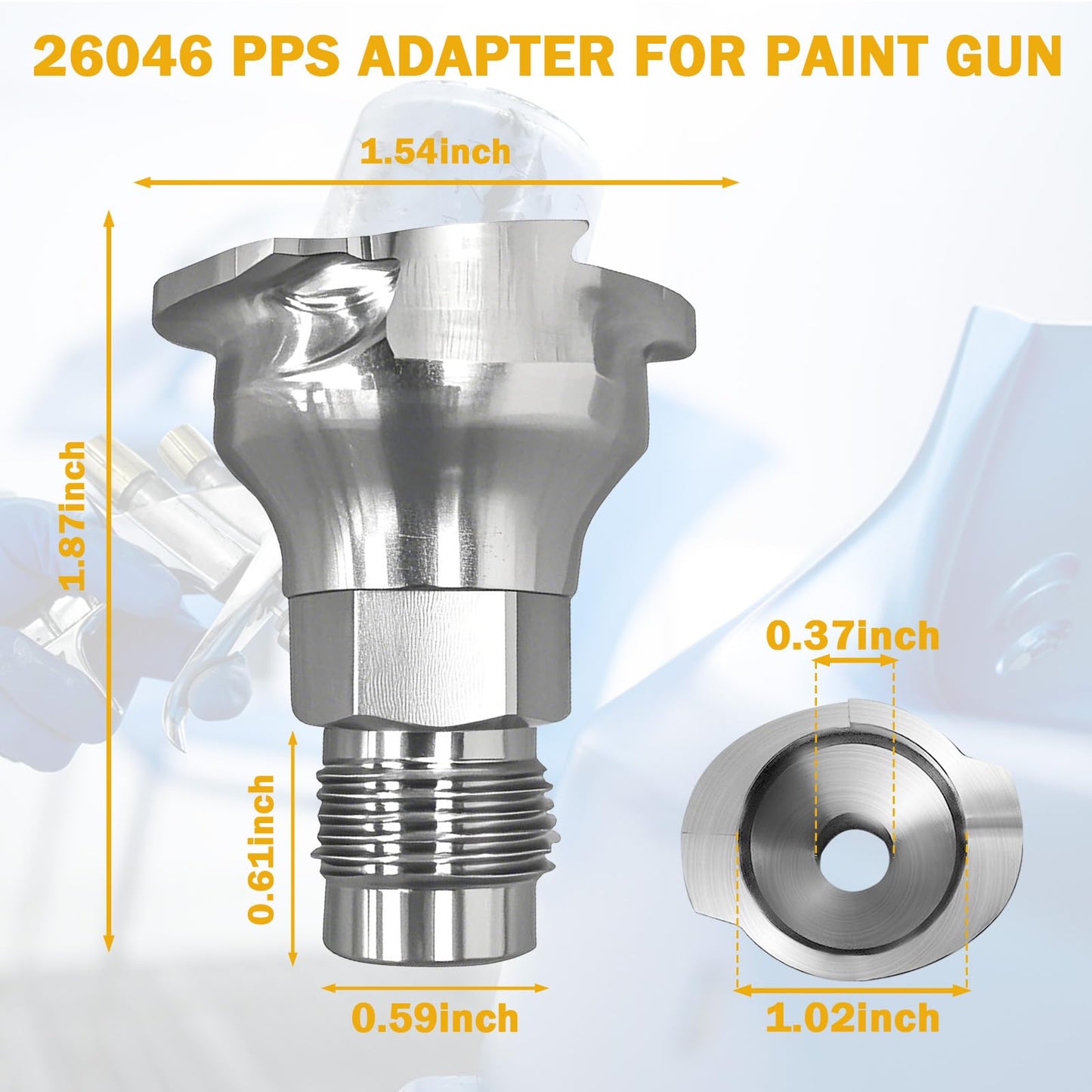 ulapithi 26046 PPS 2.0 Spray Gun Adapter #S15 3/8 Inch Male 19 Thread BSP Compatible with 3M, Connects Several Paint Gun Brands to PPS 2.0 Paint Spray System -1 Pack