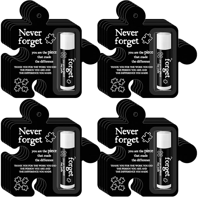 30 Pack Christmas Employee Appreciation Gift Lip Balms Bulk Staff Teacher Team Volunteer Thank You Gift Thanksgiving Christmas Appreciation Party Favor for Women Men(Never Forget,Black)