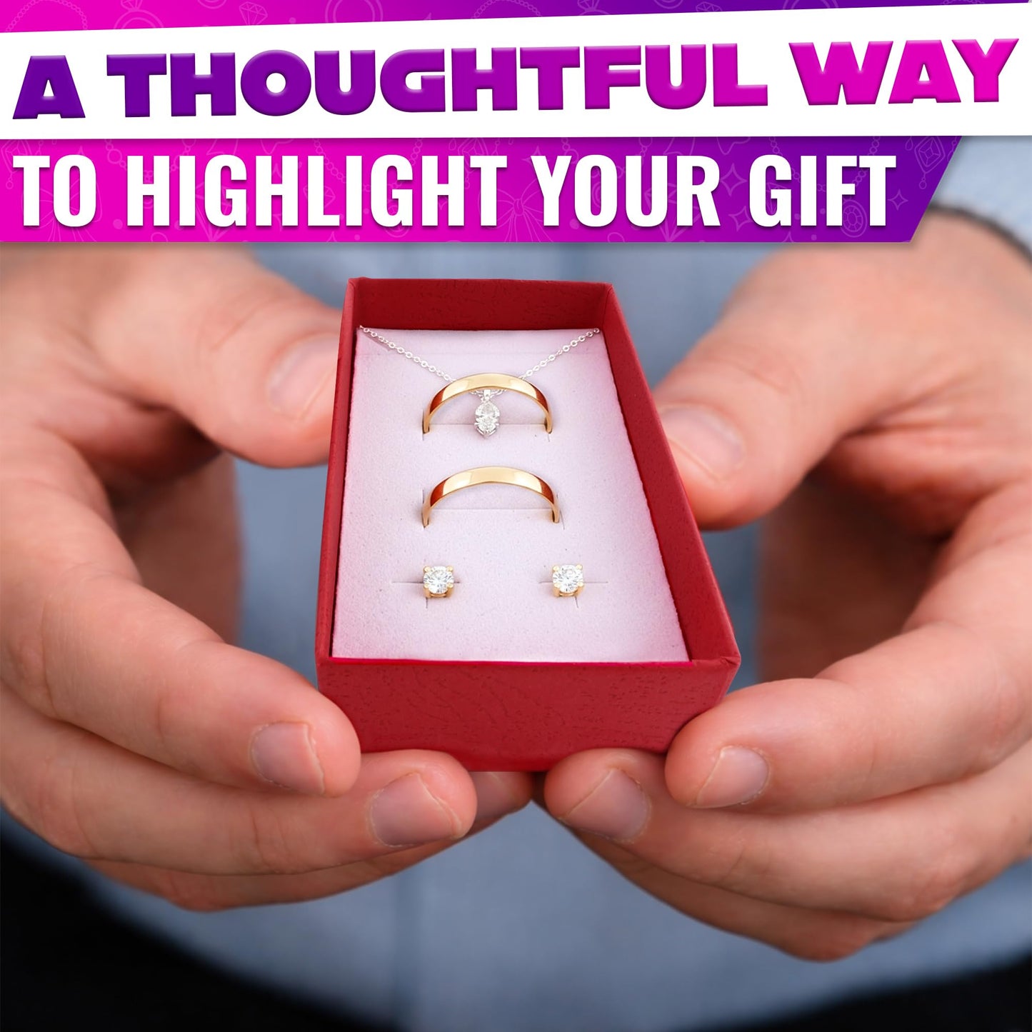 KETAR 24 Pack Small Jewelry Gift Boxes with Bows — 4 Color Options, Cardboard Paper Earring, Necklace and Bracelet Gift Box with Foam Insert — Birthday, Wedding and Mother’s Day | 3.2" X 2" X 1.06"