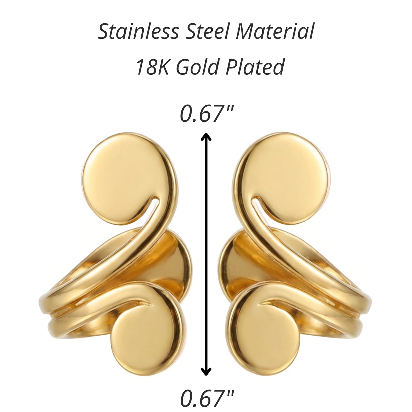 12mm Keloid Pressure Earrings for Women and Men | Clip on Compression Earring for Swelling Keloids | Acupressure Earrings for Her (Acupressure Gold)