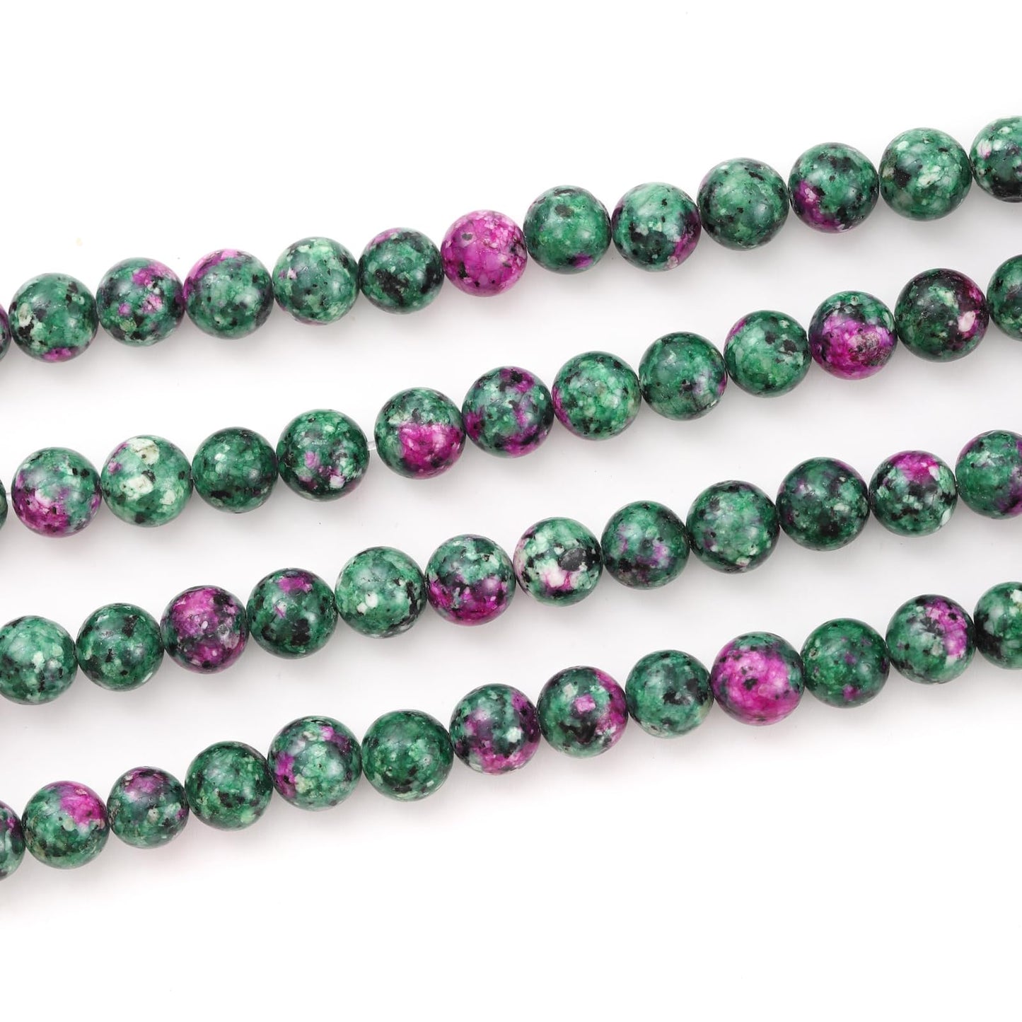 10mm 38pcs DIY Natural Ruby Zoisite Stone Beads Round Healing Crystal Gemstone Loose Beads for Jewelry Making Handmade Bracelet Necklace