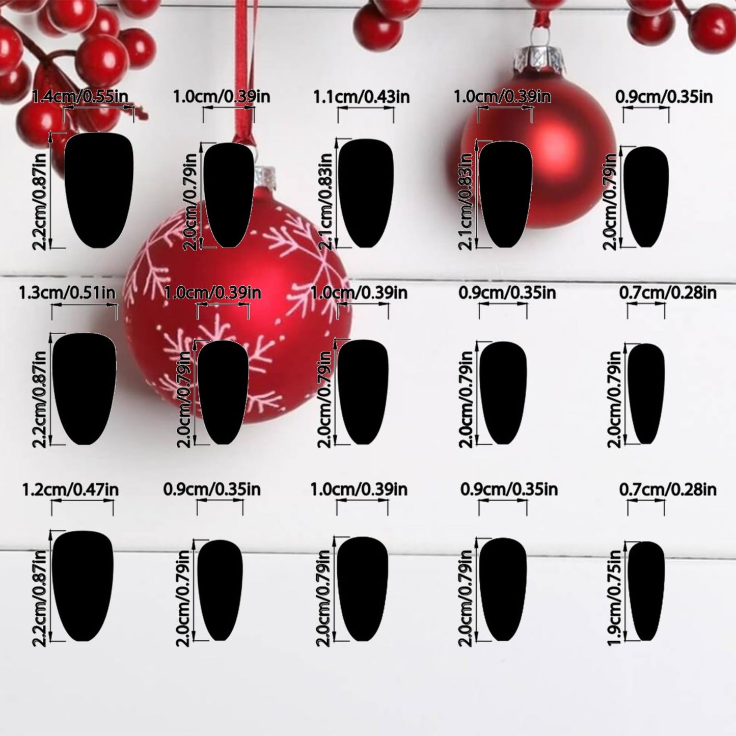 Snowflake Press on Nails Bell Stick on Fingernails Christmas Press ons Medium Almond Nail Glossy Silver Glitter False Nail 24Pcs Bow Tie Gel Glue on Acrylic Fake Nails for Holiday Women