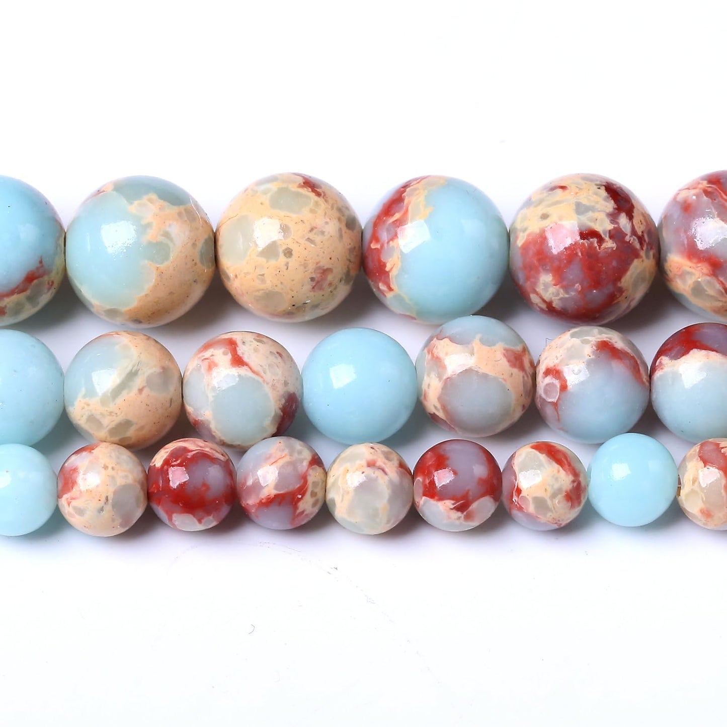 60PCS 6MM Natural Longevity Mountain Beads Round Loose Stone Beads for Jewelry Making DIY Energy Stone Healing Power Bracelet 15"