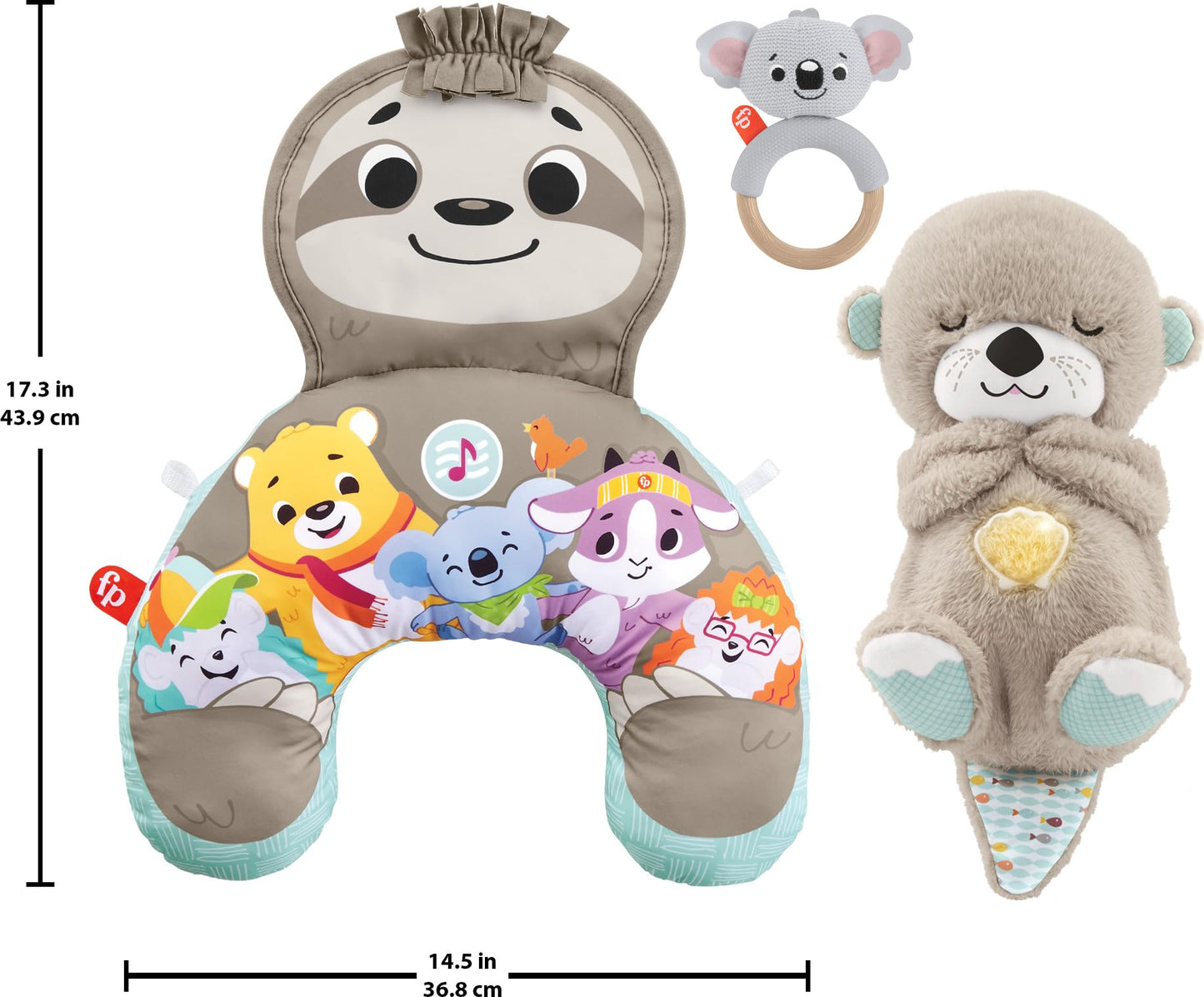 Fisher-Price Baby Play Kit Let’s Try Tummy Time Gift Set, Developmental Toys with Activity Guide for Infants Ages 3+ Months