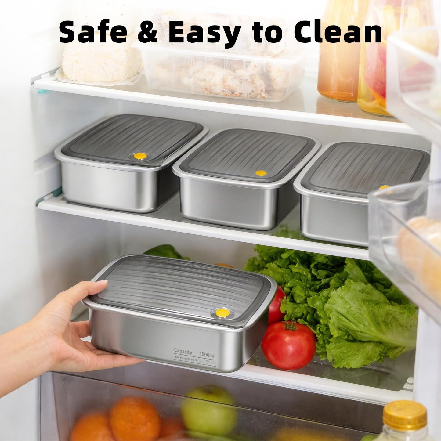 Drafin 1.5L 304 Stainless Steel Inner Container for Electric Lunch Box, Removable Replacement Tray, Easy to Clean, Eco Friendly and Dishwasher Safe