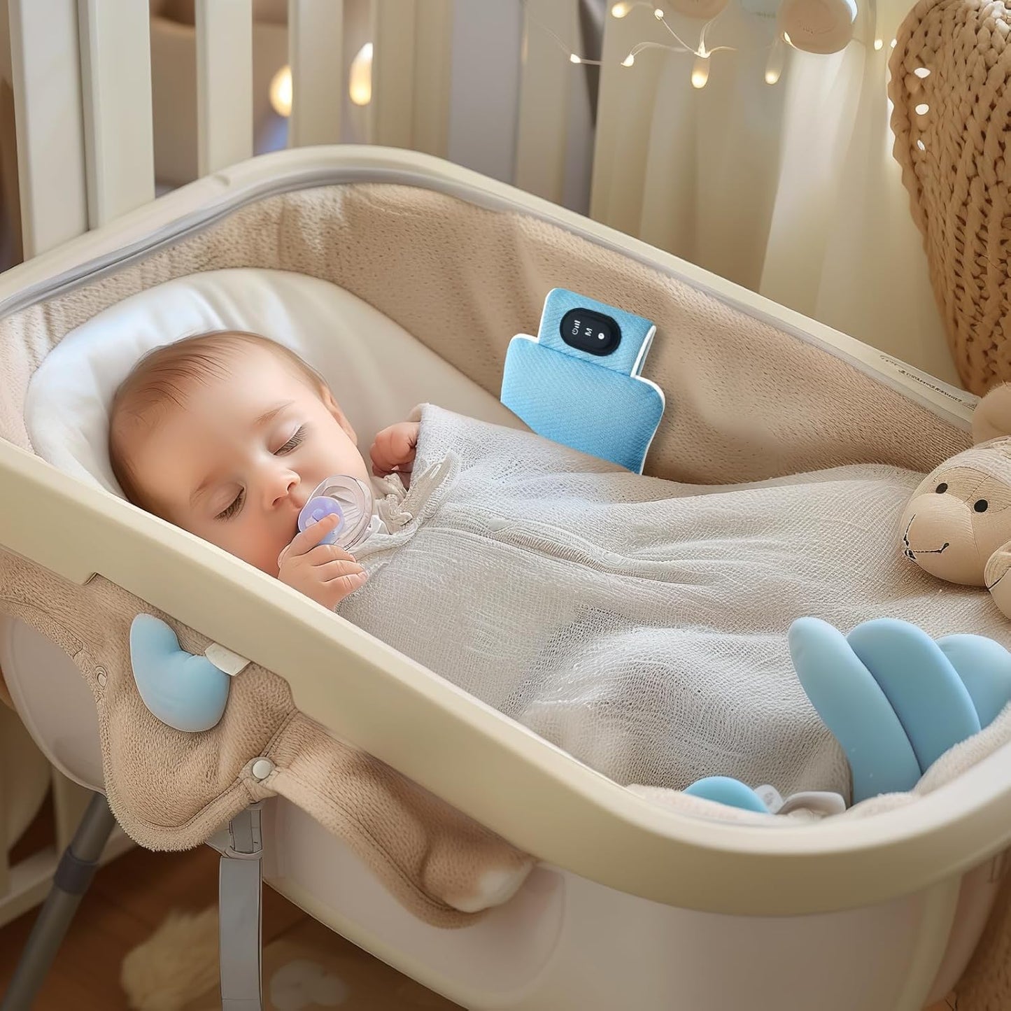 Baby Vibrating Sleep Soother, Baby Sleep Aid, Newborn Soothers for Help Sleeping, 3 Adjustable Vibration Modes, 90 Min Timer, Newborn Vibrations Mattress Pad for Home & Travel, Use for Crib & Stroller