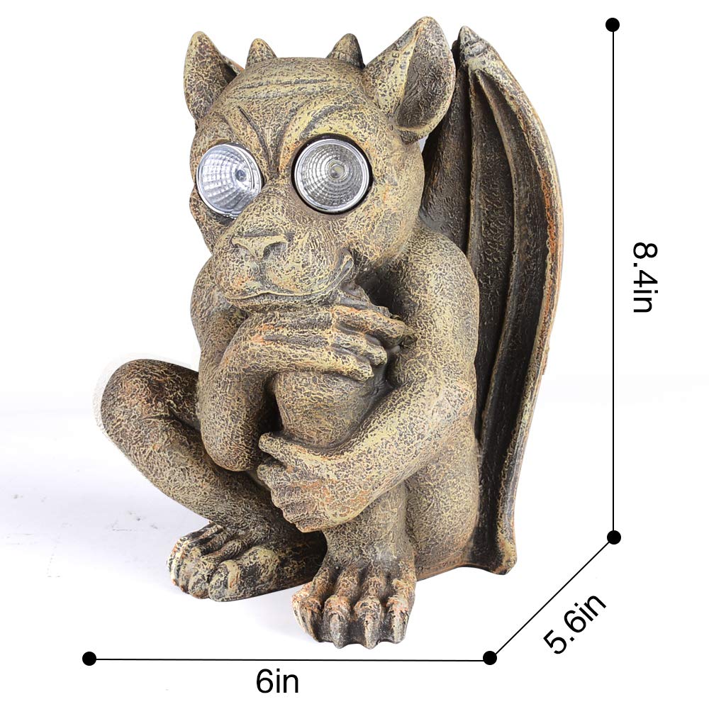 Bo-Toys Solar Powered Gargoyle Outdoor LED Garden Light Decor