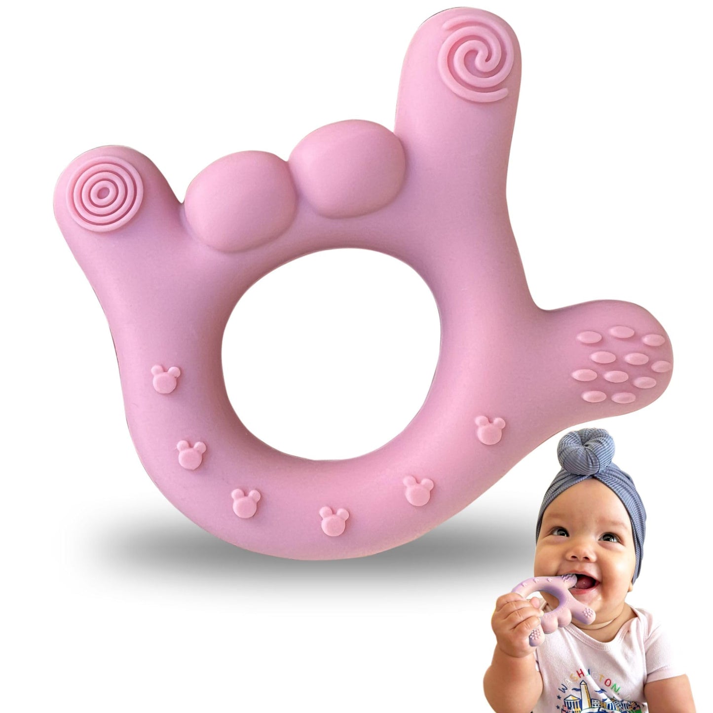 Silicone Hand Teether - I Love You Baby Teething Toy 0-12 Months | BPA - Free Toddlers Teething Relief | Massaging Teethers for Babies 3-6 Months | Infant Toy Teether 6-12 Months - Gift for Babies