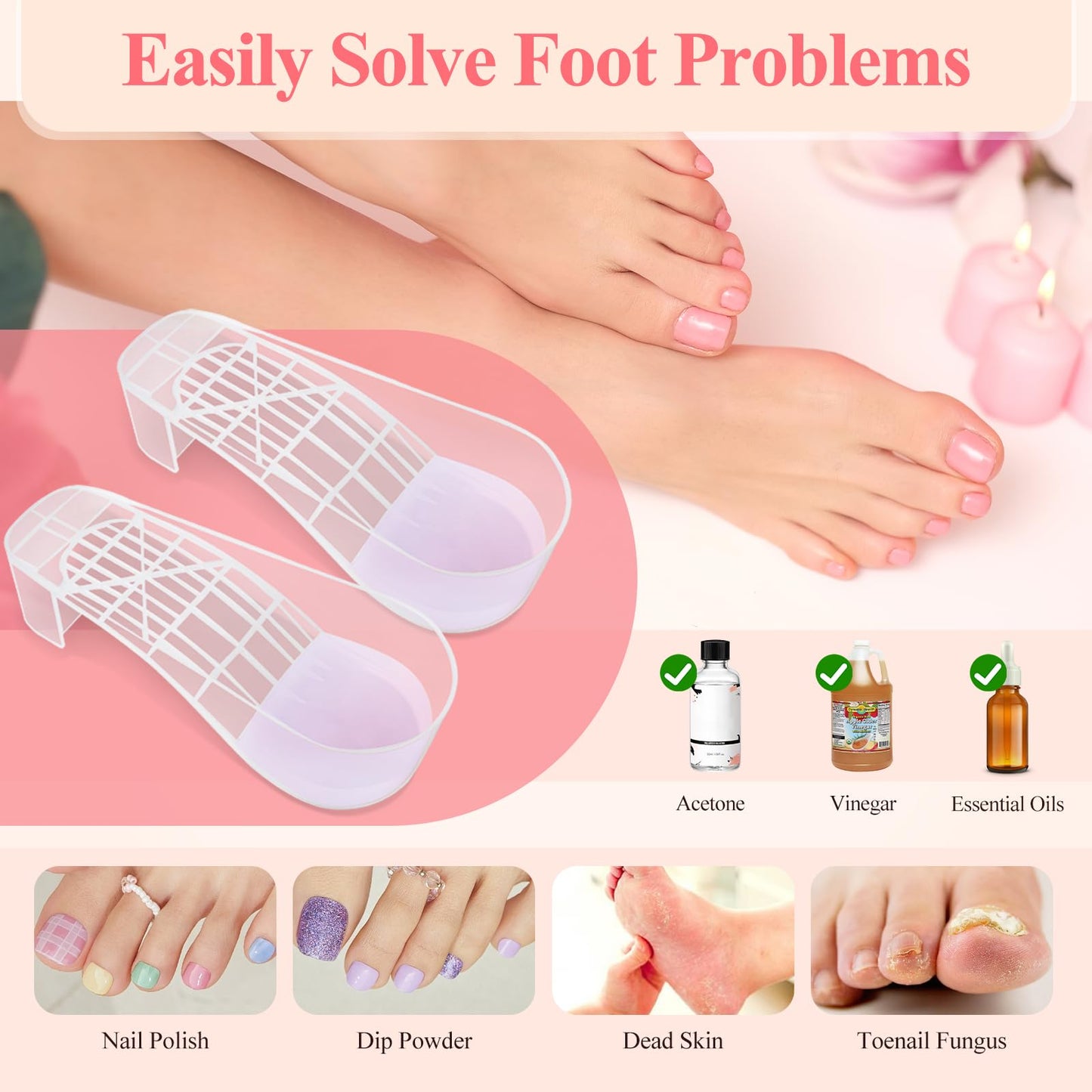 LIONVISON Acetone Nail Soaking Bowl: Toe Soak Off Bowl Manicure Soak Bowl Set