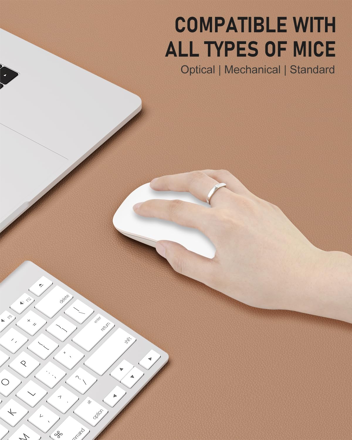 Niniubye Desk Pad, 35.5" x 17" PU Leather Non-Slip Desk Mat Large Mouse Pad for Desktop, Waterproof Laptop Computer Writing Mat for Office, Home, Work, Gaming, Champagne Gold
