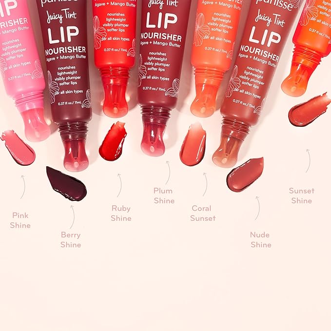 pürlisse Juicy Tint Moisturizing Tinted Lip Balm for Women - Hydrating Lip Treatment for Dry Cracked Lips - Enriched with Shea Butter & Jojoba Oil for Plumper Soft Lips - Plum Shine (.38 oz)