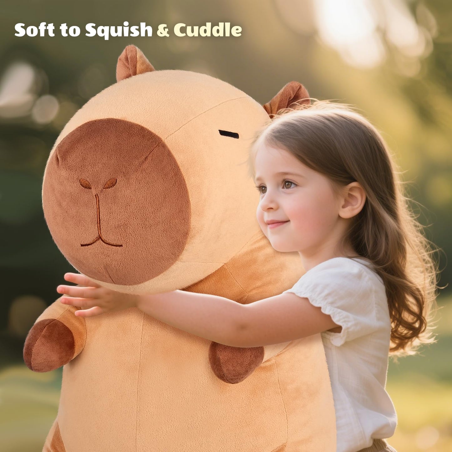 SuzziPals Giant Capybara Plush 30", Jumbo Soft Capybara Stuffed Animal, Giant Plush Toys Hugging Pillow and 5-in-1 Capybara Stuffed Animals with Babies Inside, 5PC Set Capybara