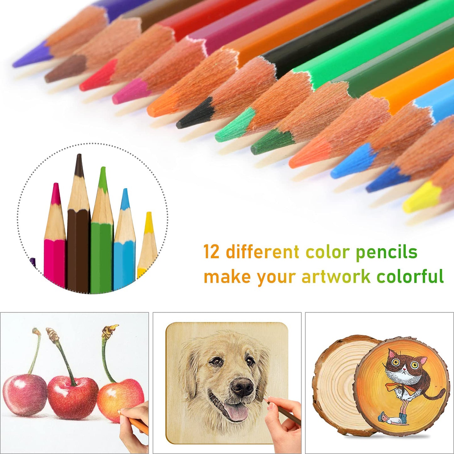 116pcs Wood Burning Kit, Professional Wood Burning Tool with Soldering, DIY Creative Tools Adjustable Temperature 220~480℃ Wood Burner Soldering Pen for Carving/Pyrography, Fathers Day gift