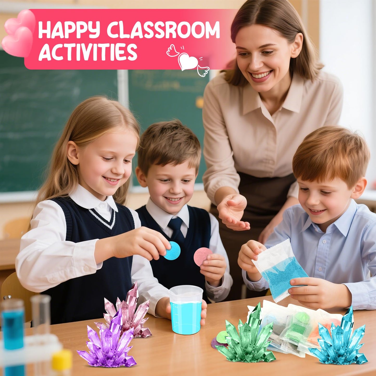 Grenfield 24PCS Kids Science Kit Planting Crystal Bulk, Easter Egg Fillers, Basket Stuffers for Kids Easter Egg Stuffers, Classroom Prizes, for Easter Egg Hunts, Party Favors, Kids, School