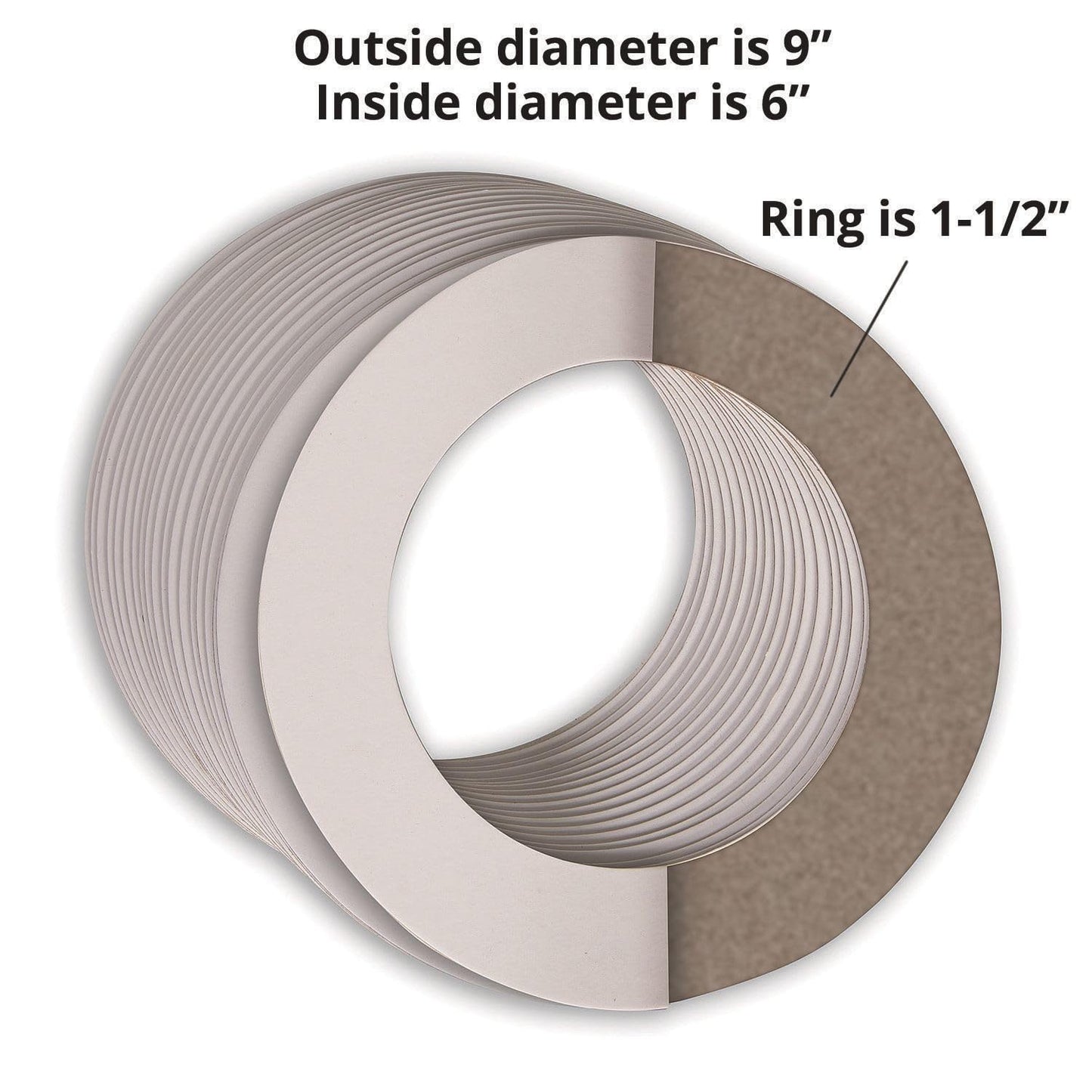 S&S Worldwide Self-Adhesive Wreath Ring. Sturdy Chipboard, Perfect for Collage and All Wreath Projects. Use Craft Trims, Paper, Yarn, Glitter, Gems & More. Total Diameter 9". Pack of 24