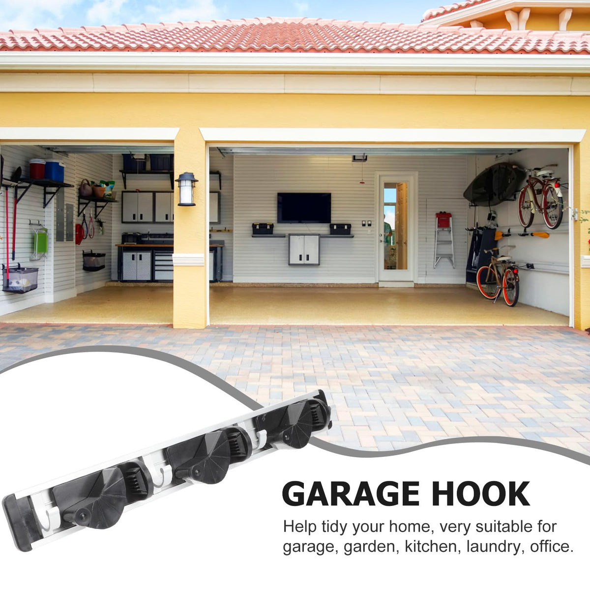 Nail Free Mop Hanging Hooks and Broom Holder