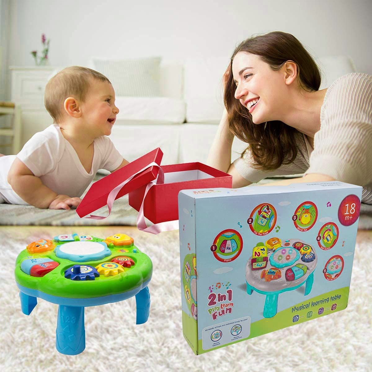 Magic Star Learning Table, Baby Activity Center & Interactive Play Table, Grow-with-Me Musical Activity Center for Infants & Toddlers 6–12 Months, Baby Activity Center Toy for Boys & Girls 1 2 3 Years