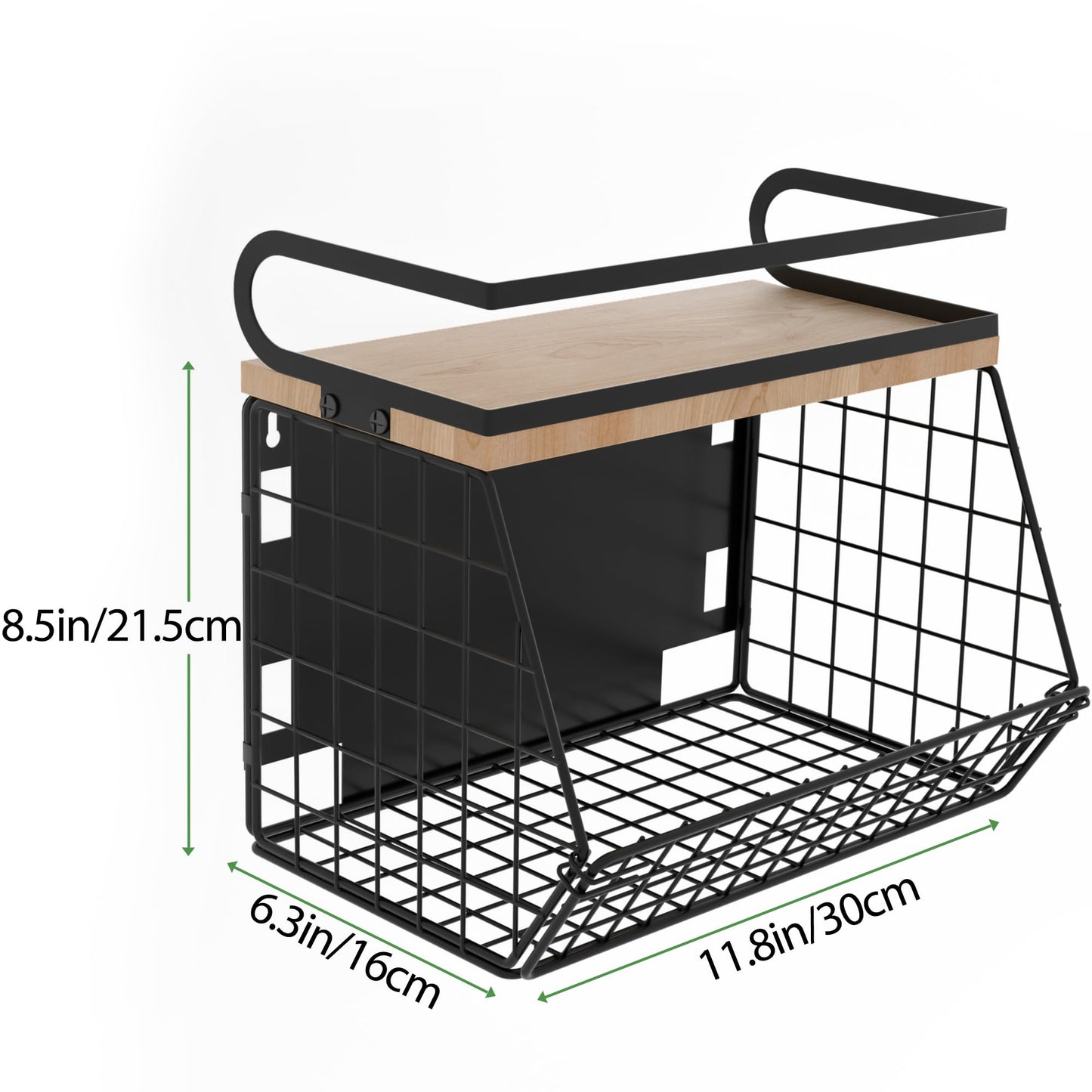 Uninol home Magnetic Shelf for Fridge with Wood Lid, Large Container Magnetic Spice Rack for Refrigerator,Fruit Potato and Onion Storage Bins, Pantry Organizers & Storage, Kitchen Counter, Cabinet