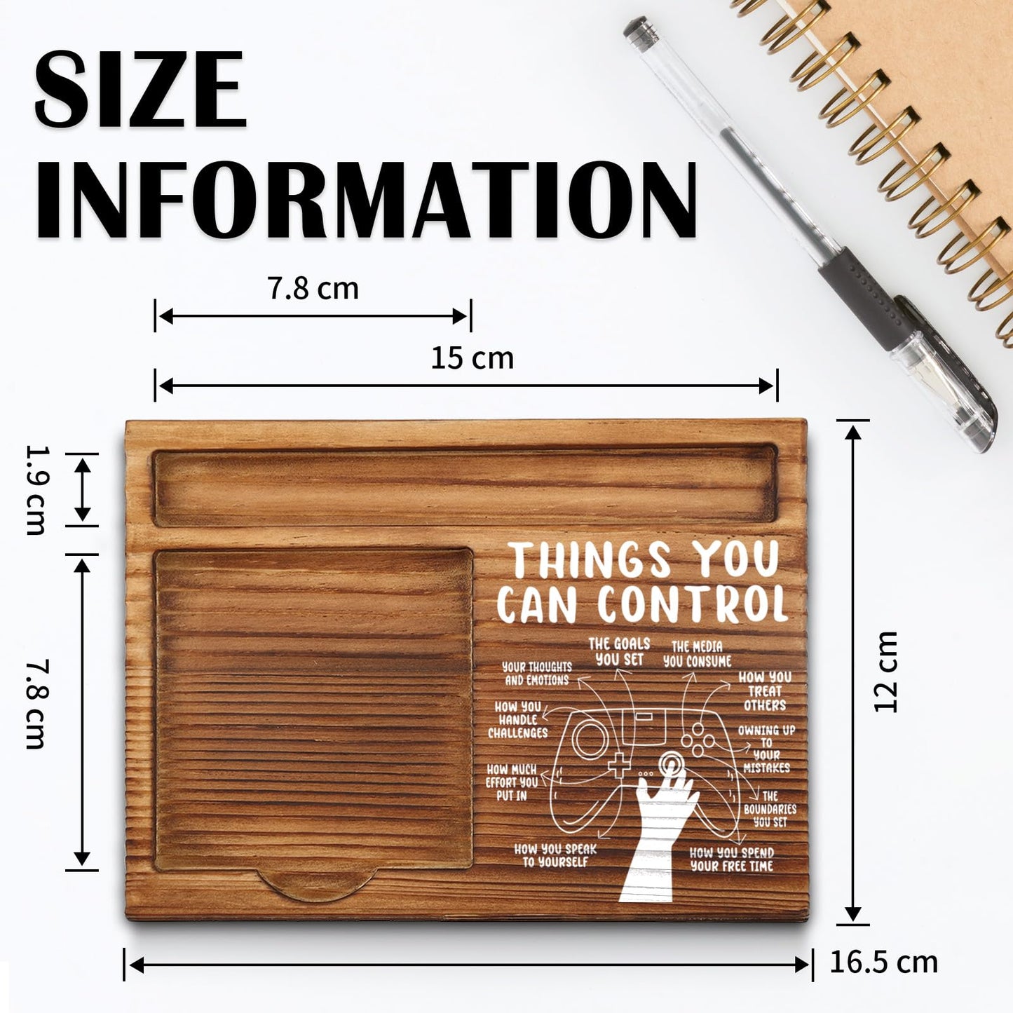 Mental Health Things You Can Control Sticky Note Holder, Mindfulness Therapy Office Gift for Coworker, Friends, Positivity Recovery Self Care Encourage Gift Self-Stick Note Pad Holders WPP34
