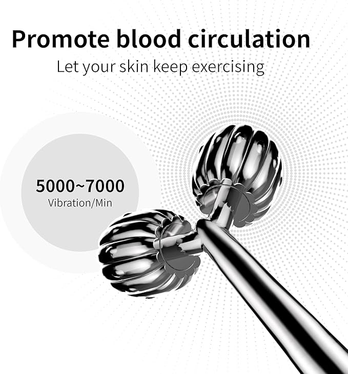 WellDerma Face Lifting Dark Silver Roller Ergonomic Lifting and V-Lines Massage Roller