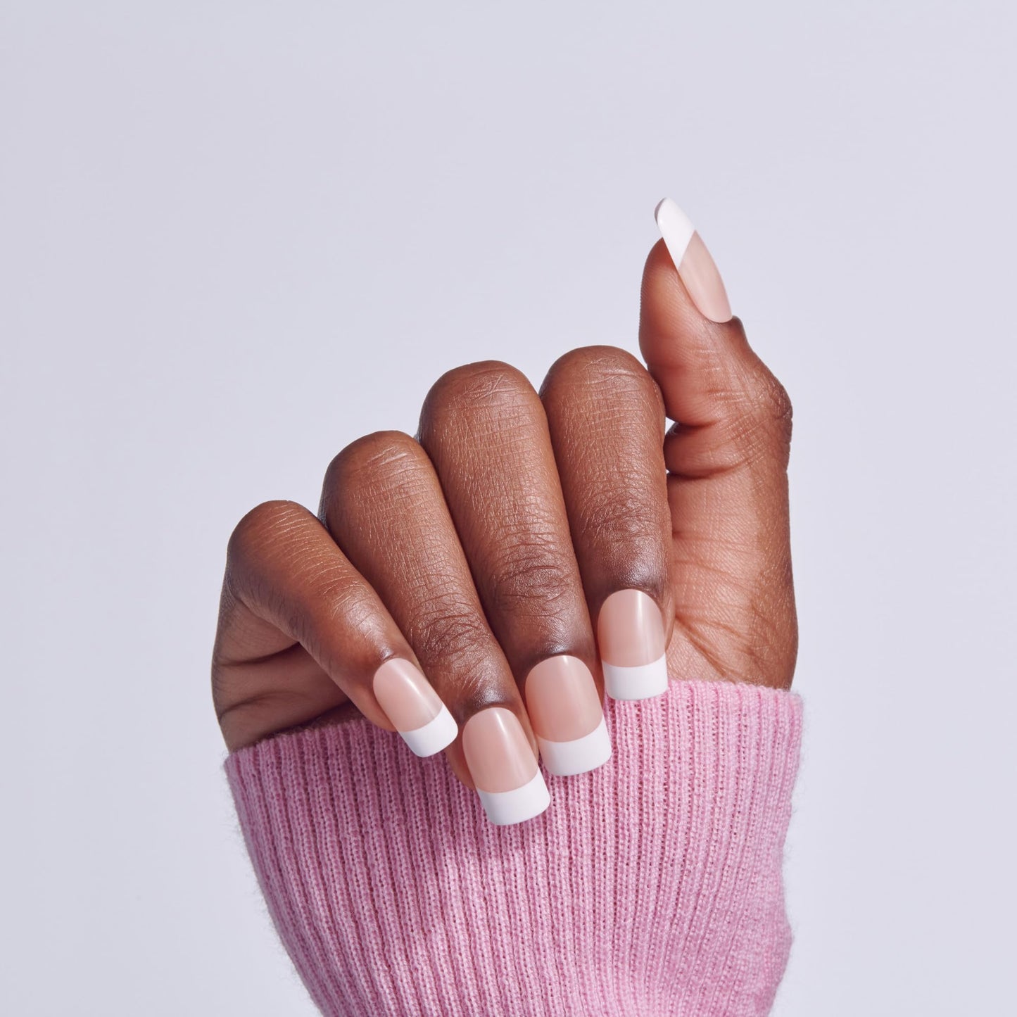 Kiss Core, Press On Nails, Nail glue included, 'Hopeful', White, Medium Size, Squoval Shape, Includes 32 Nails, 2g Glue, 1 Manicure Stick, 1 Mini File