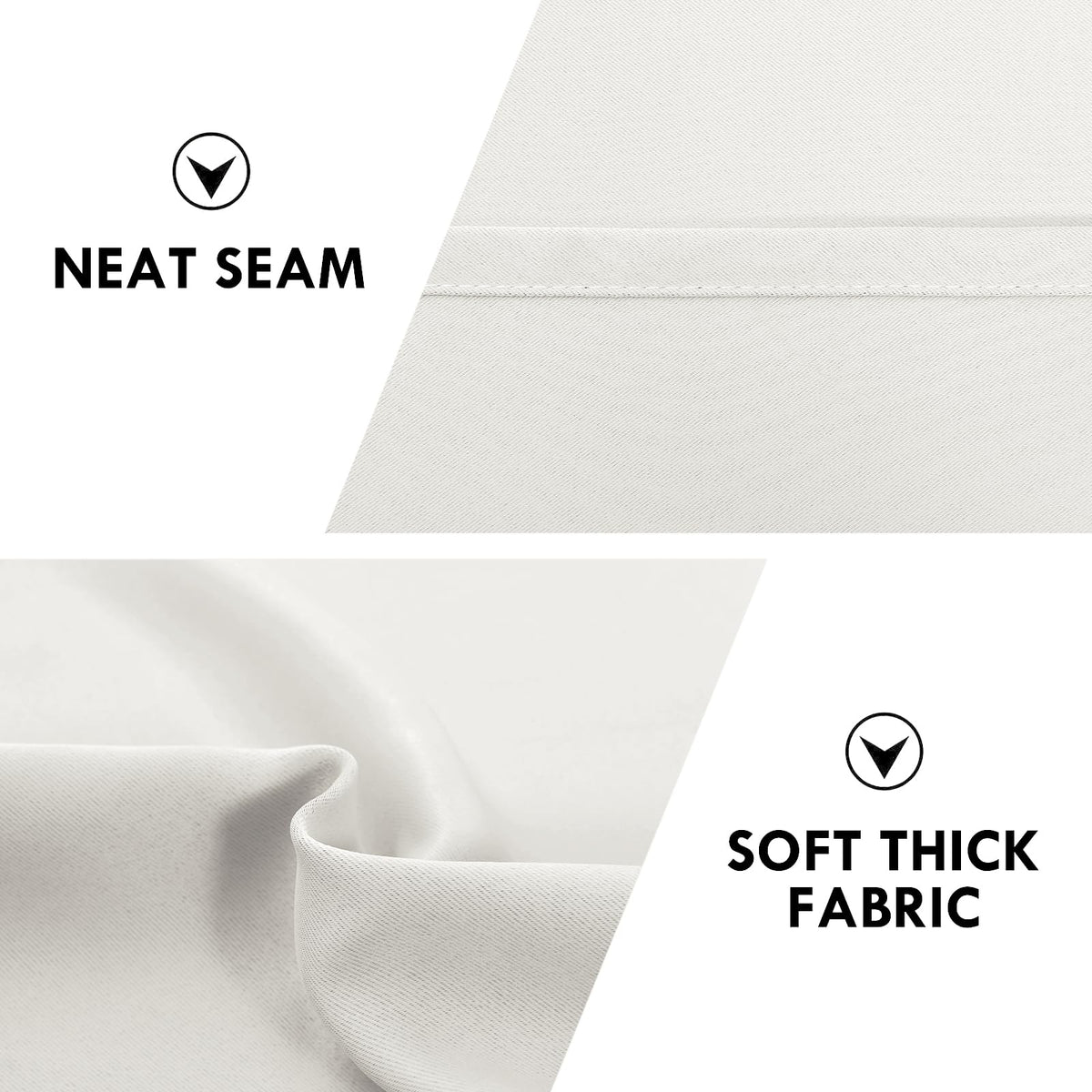 Blackout Curtains for Bedroom Living Room 52 x 84 Inch Long Ivory