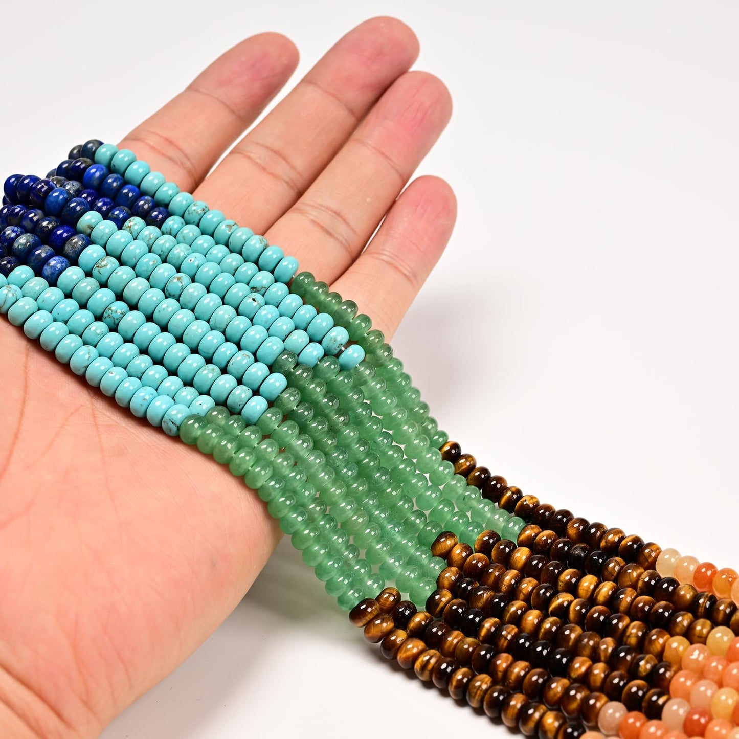 4x6mm Natural Rondelle Beads – Loose Gemstone Spacers for DIY Jewelry Making (Chakra)