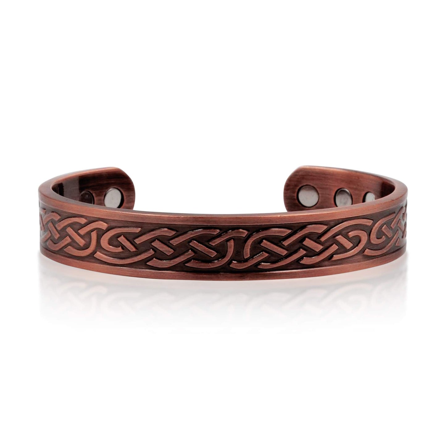 Reevaria Heavyweight Large Copper Celtic Magnetic Cuff Bracelet for Men, with 10 Magnets