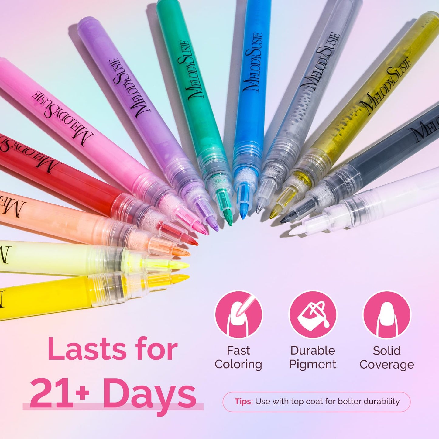 MelodySusie 5Pcs Nail Art Liner Brushes MelodySusie Nail Art Pens Set