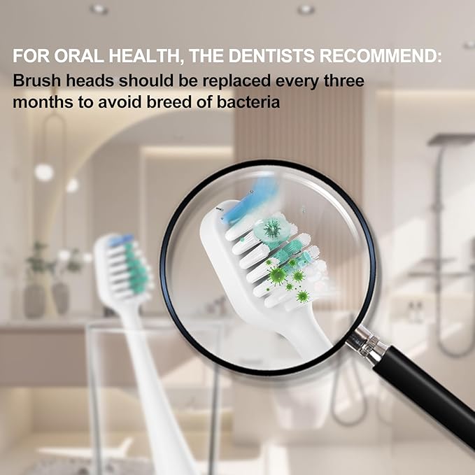 Replacement Toothbrush Heads for Waterpik Complete Care 5.0/9.0, and Compatible with AquaSonic Duo and Home Dental Center Electric Toothbruh, 10 Count(Pack of 1), White