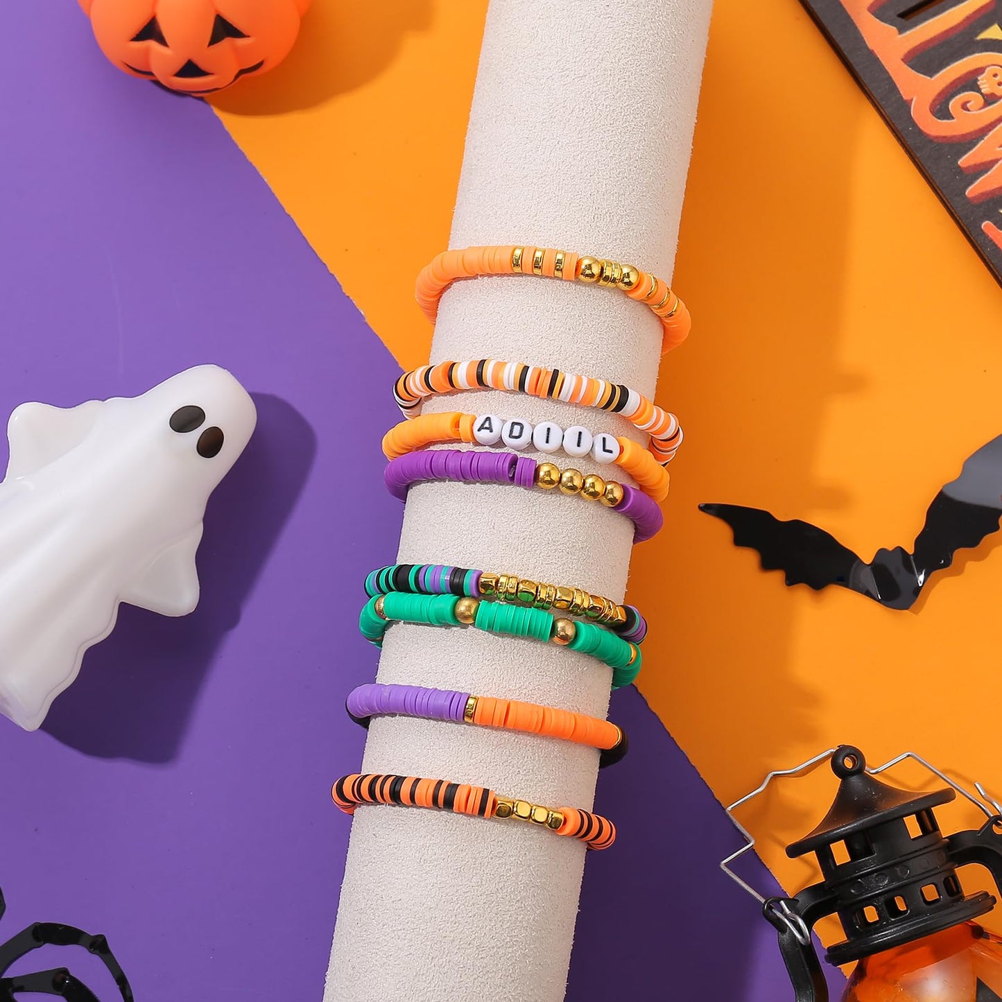 ADIIL 7200pcs Clay Beads Bracelet Making Kit, 6mm Polymer Heishi Beads for Jewelry Making, Friendship Bracelet Kit Birthday Gift for Adults Halloween