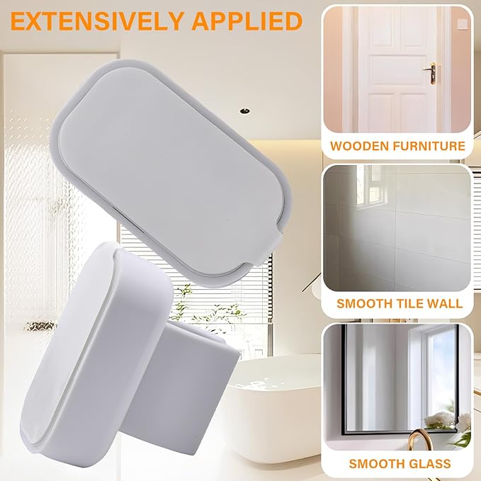 4 Pcs Toothbrush Holder Wall Mounted – Self Adhesive Multi-Function Organizer for Bathroom Wall, Dorm, Cabinet, Kitchen, and More, Detachable Dispenser (White) (4)