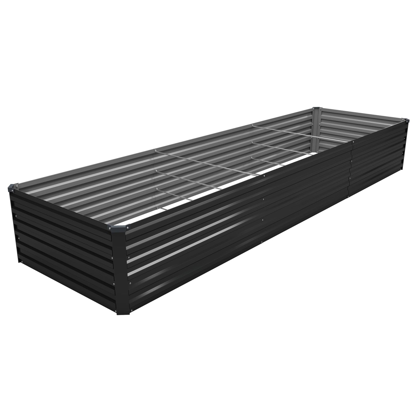 MGNO 12x2x1.5FT Galvanized Raised Garden Bed-Outdoor Planter Box for Vegetables-Metal Garden Bed,RRectangle Planting Box for Herb,Flower,Black