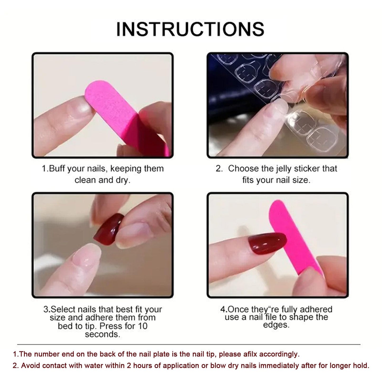 CAEEA Press On Nails Red Flowers Zebra Stripes Square Long False Nails French Nail Tips Artificial Acrylic Nails 24pcs