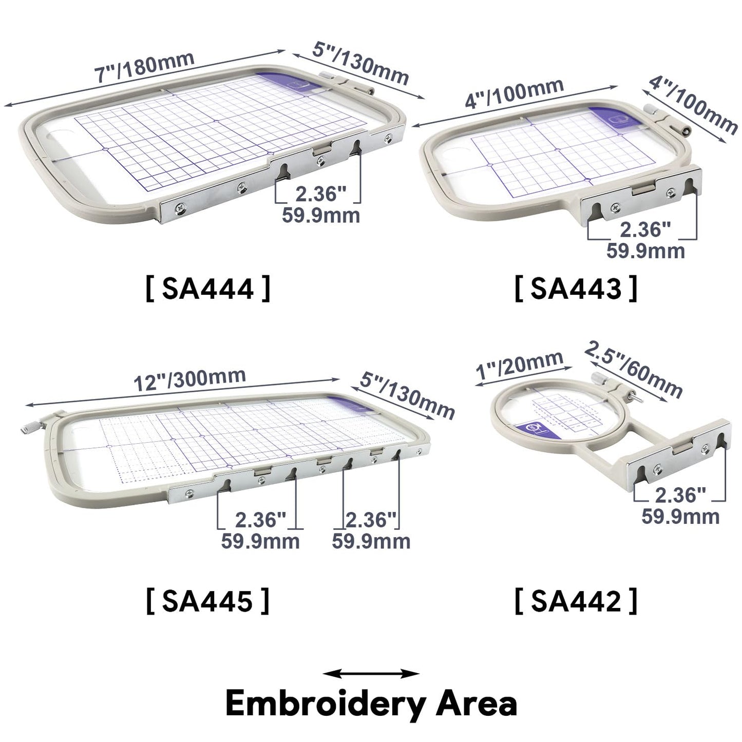 MagnaHoop Embroidery Hoops for Brother PE900 SE2000 PE800 SE1900 PE770 780D PE700 PC6500 Brother Innovis 1250 700 Babylock Embroidery Machine Hoop