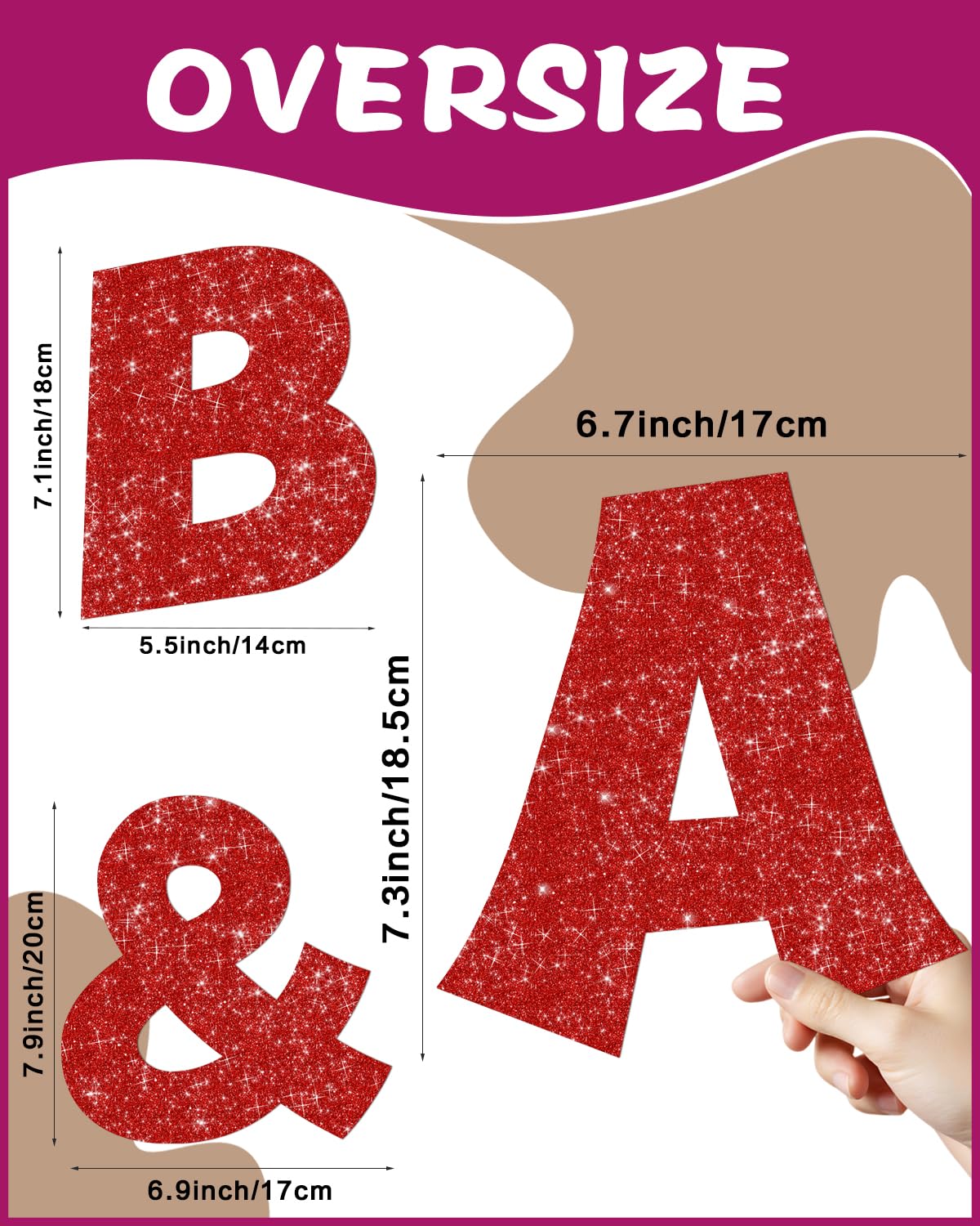 154 Pcs Large 7" Glitter Bulletin Board Letters, Poster Board Letters Alphabet Punctuation Cut Out Cardboard Letters Accessories for Classroom Display Decorating Supplies 7inch