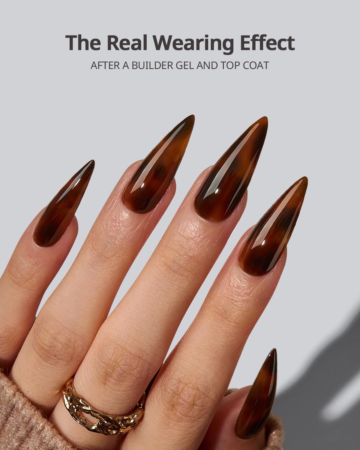 BTArtboxnails SOFTCOATTIPS Press On Nails - Tortoiseshell Long Stiletto Press On Nails, 96Pcs Salon Quality Soak Off Soft Gel Nail Tips in 16 Sizes
