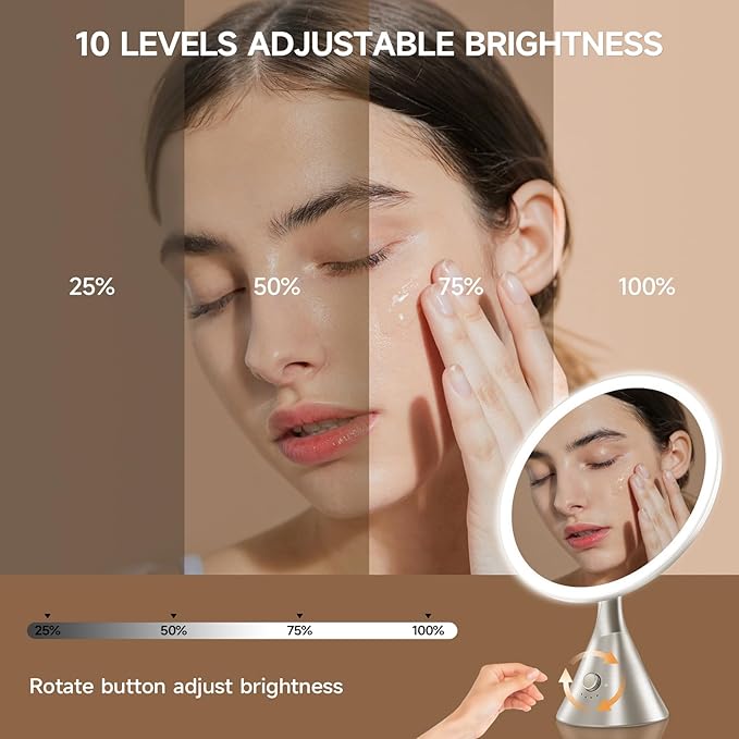Lighted Makeup Mirror with Magnification Electric Plug in, 7X Magnifying Lighted Vanity Makeup Mirror with Led Lights