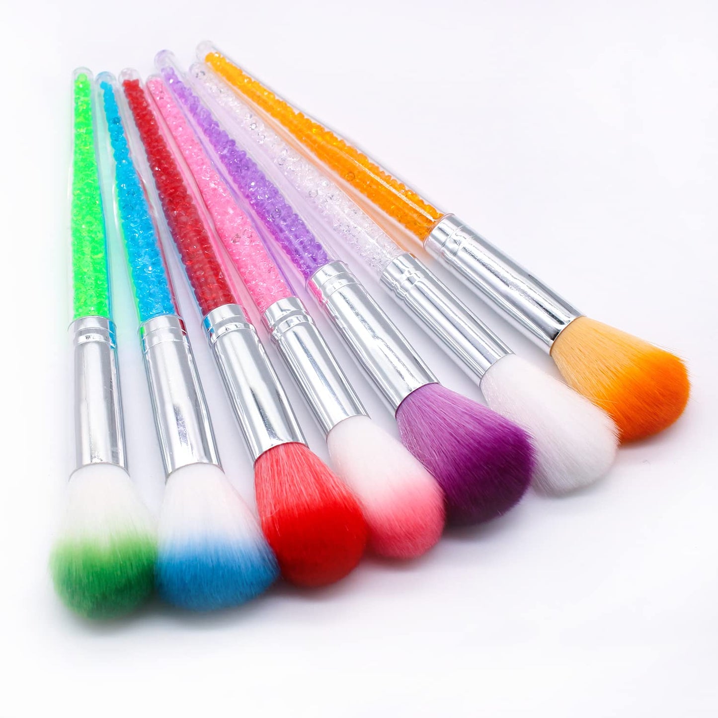 DANNEASY 7pcs Nail Dust Brush Nail Art Brush Nail Powder Brush Nail Brushes for Cleaning Dust Makeup Dipping Powder Blush Brushes Nail Art Tools