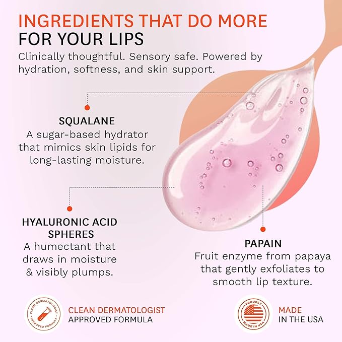 Fig.1 ReviveLip Enzyme Mask | Hydrating Lip Balm for Dry Flaky Lips – Vegan Moisturizing Lip Treatment with Papain & Hyaluronic Acid | Overnight Lip Mask | Lip Moisturizer for Sensitive Skin 0.5 oz