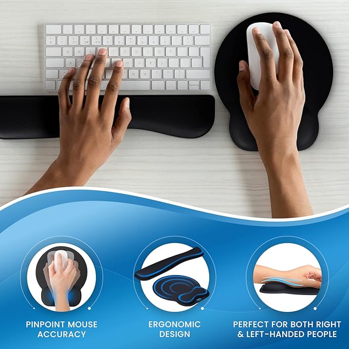 Everlasting Comfort Ergonomic Mouse Pad and Seat Cushion Bundle - Enhance Productivity and Posture at Work